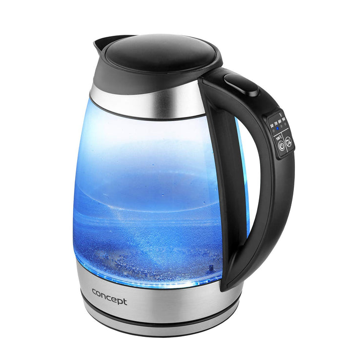 Bouilloire électrique en verre de 1,7 L avec contrôle de la température Concept RK4120