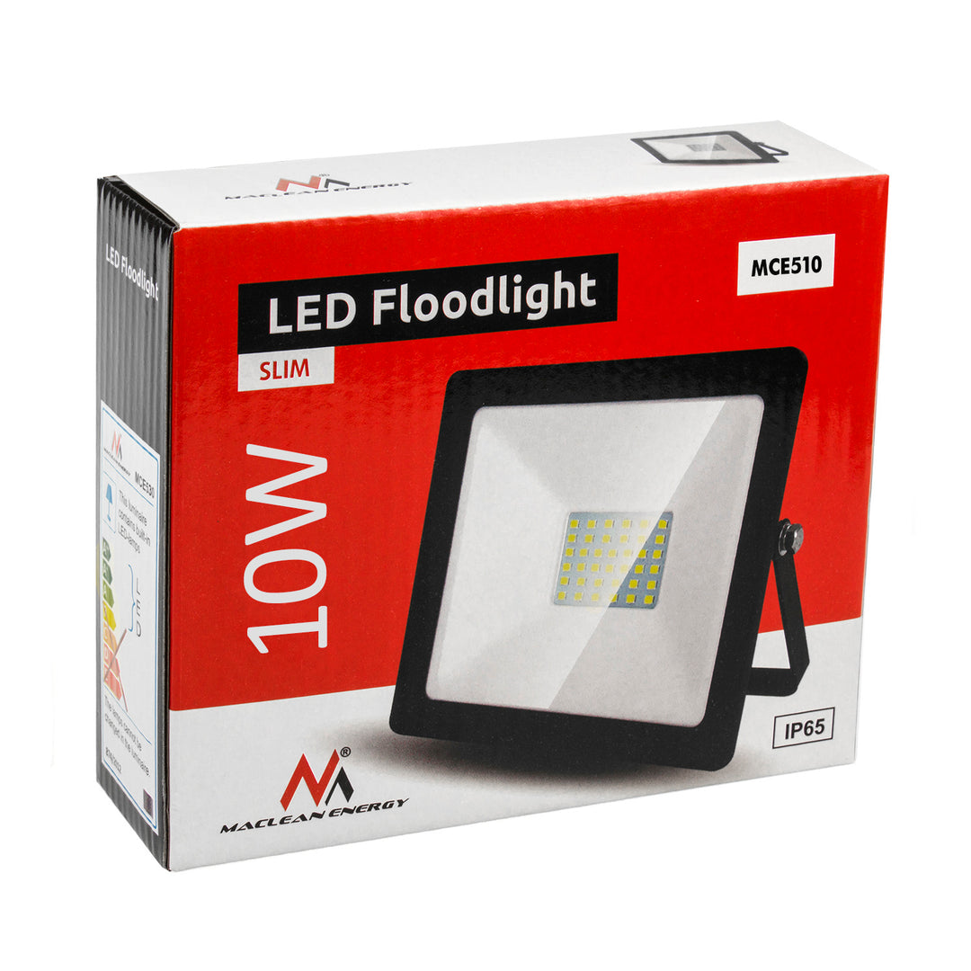 Slanke LED-schijnwerper 10W 800lm 4000K Maclean Energy MCE510 NW IP65 PREMIUM