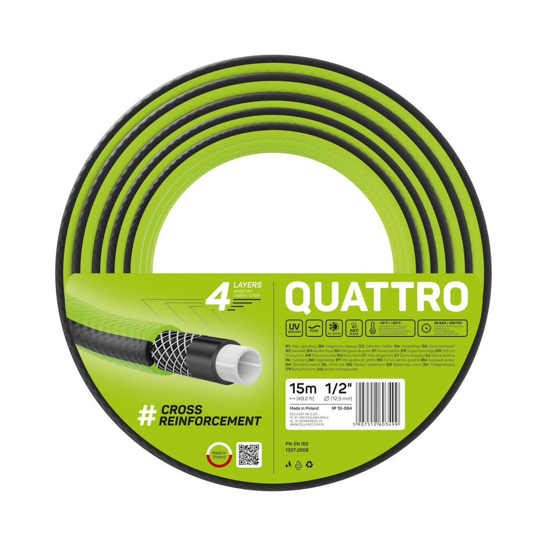 Tuyau d'arrosage Cellfast Quattro 1/2'' 15m 4 couches