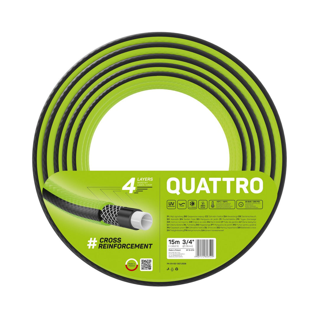 Cellfast Quattro Tuyau d'arrosage 15m 3/4'' 4 couches tresse croisée