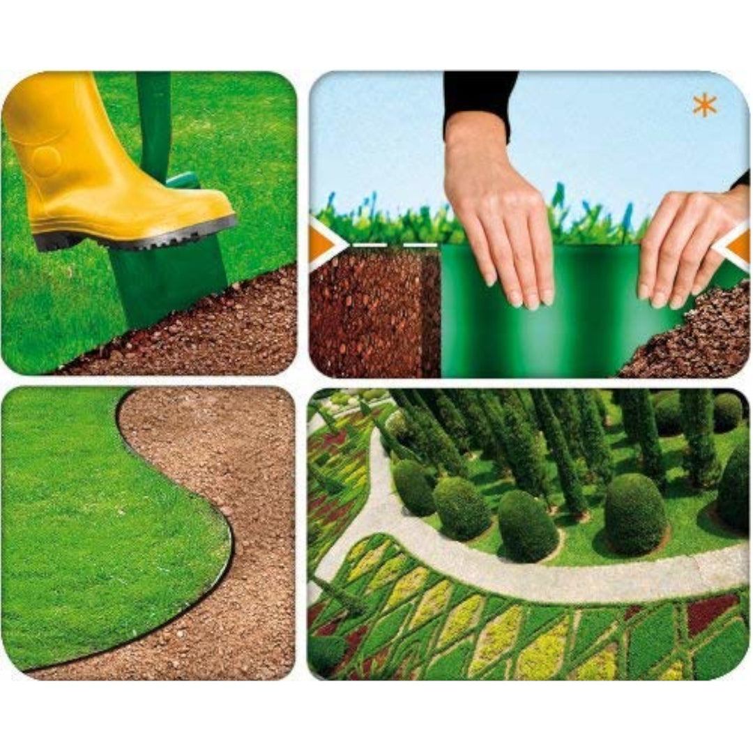 Bordure de pelouse ondulé Cellfast  100mm x 9m en PVC flexible Vert