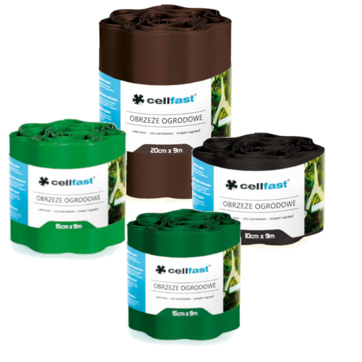 Bordure de pelouse ondulé Cellfast  100mm x 9m en PVC flexible Vert