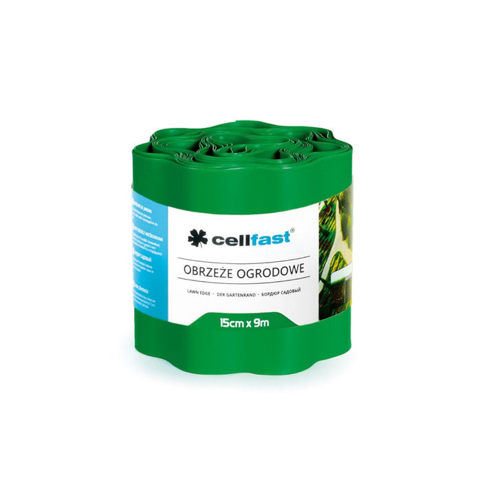 Gegolfde tuinborder 15cm x 9m Cellfast groen zacht en waterdicht