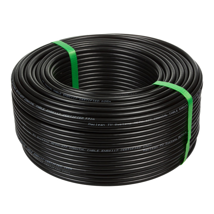 Câble coaxial pour antenne rempli par gel RG6 100M Maclean MCTV-477 1.0CU + 4.6FPE + AL / P + 96 * 0.12AL + 6.8PE