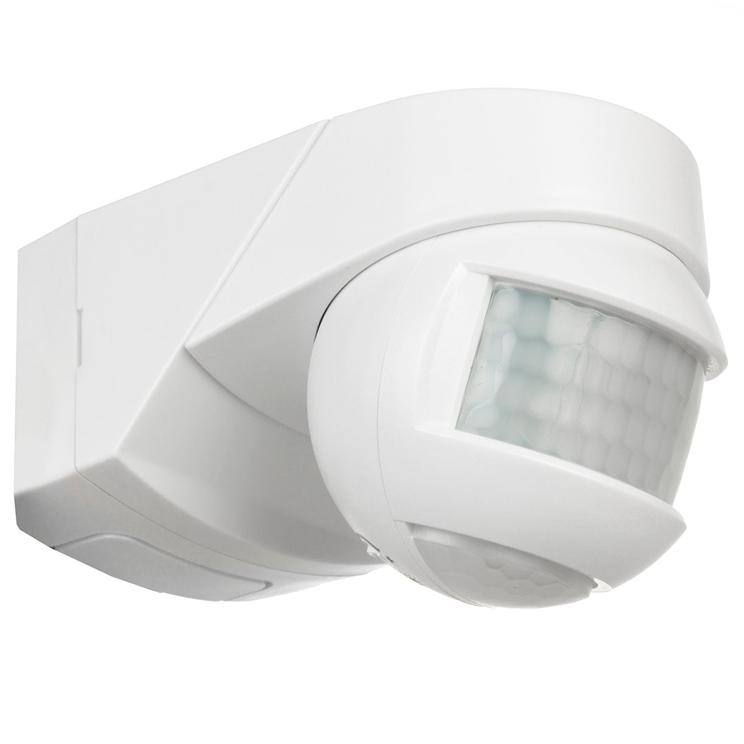 Maclean MC295W Infrarood bewegingsmelder 180° + 360° met schemersensor tot 12 m bereik IP54 (wit)