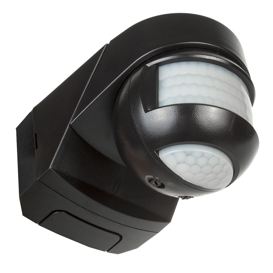 Maclean MCE295B Infrarood bewegingsmelder 180° + 360° met schemersensor tot 12 m bereik IP54 (zwart)