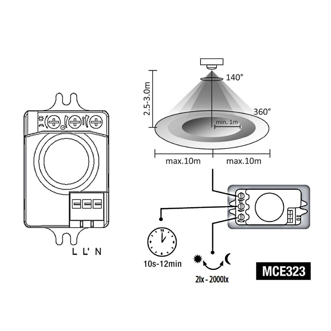 Maclean MCE323 LED-microgolfbewegingssensor