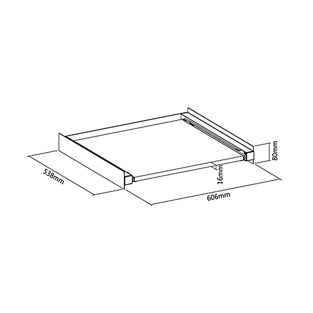 Universeel verbindingsframe met schuifbak voor wasmachines of drogers 60x53 cm Ruimtebesparend tussenframe tot 60 kg