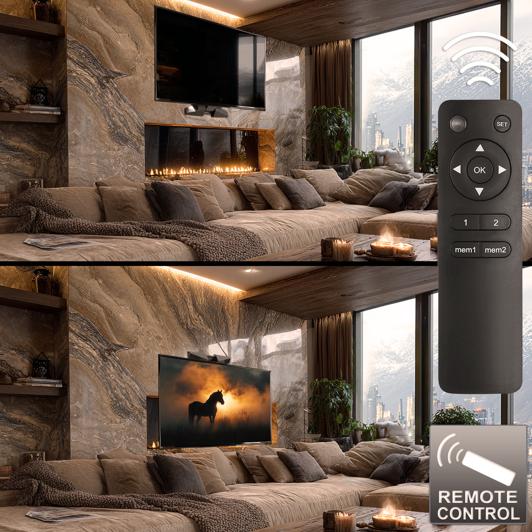 Maclean MC-891 TV Support TV électrique au-dessus de la cheminée Vesa max 600x400 télécommande pour TV 37"-70" 35kg