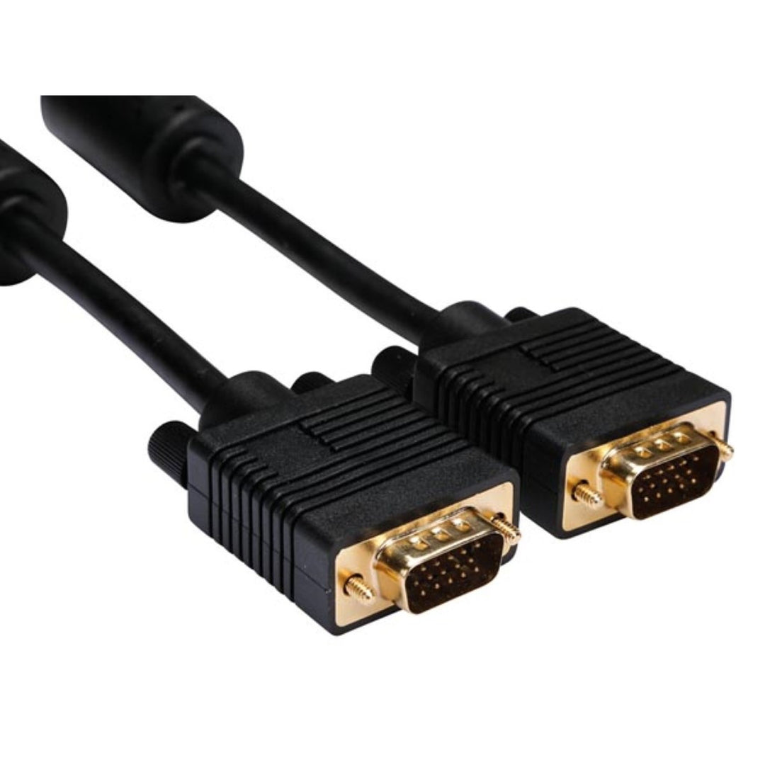 Câble VGA SVGA 15m noir pour moniteurs et projecteurs