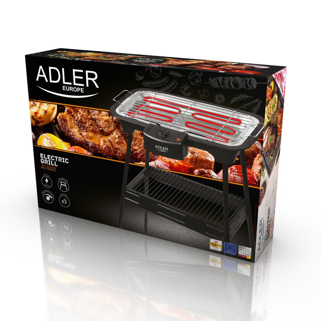 Elektrische barbecue Grill met steun Adler AD 6602