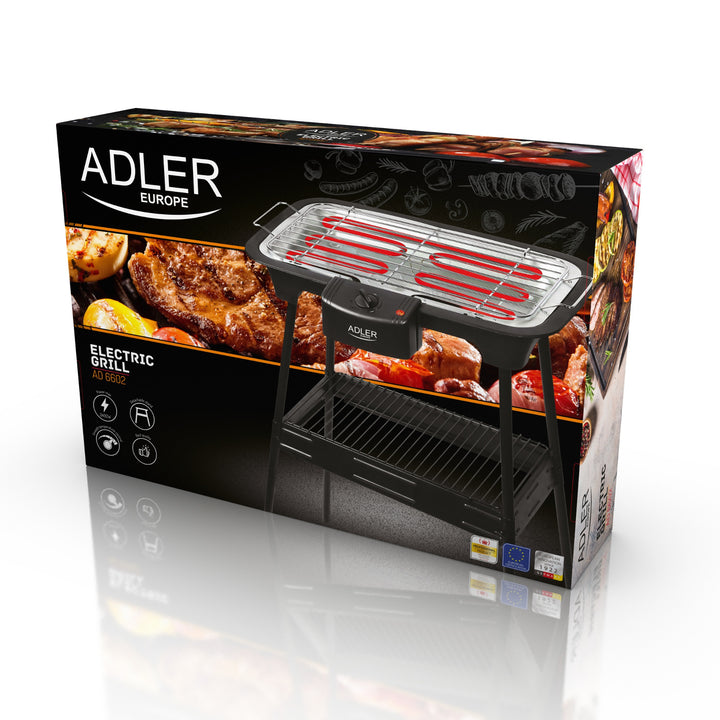 Elektrische barbecue Grill met steun Adler AD 6602