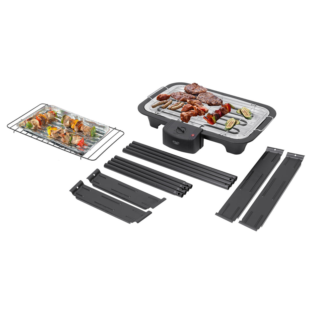Elektrische barbecue Grill met steun Adler AD 6602