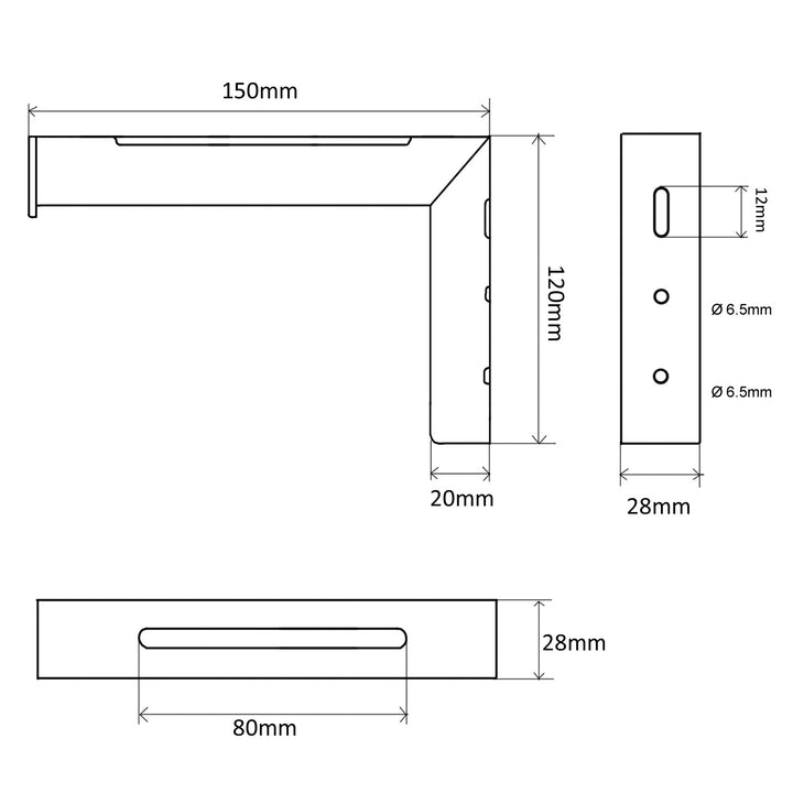 Montagekit 2 haken voor projectiescherm max 25kg Maclean MC-923