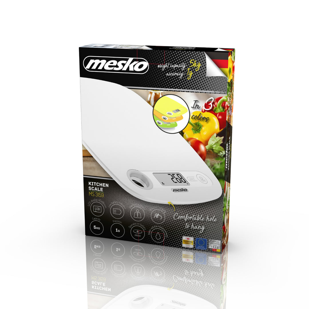 Balance de cuisine électronique LCD Mesko MS 3159w blanc