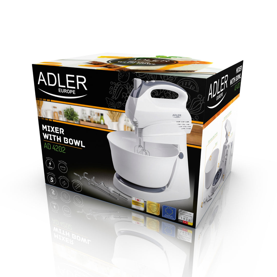Batteur à main avec bol rotatif avec moteur Adler AD 4202