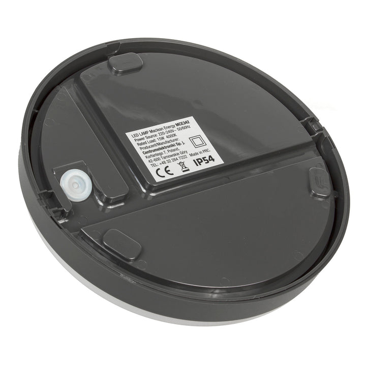 Lampe LED mural plafonnier 15W IP54 1100lm gris MCE342 Maclean Energy