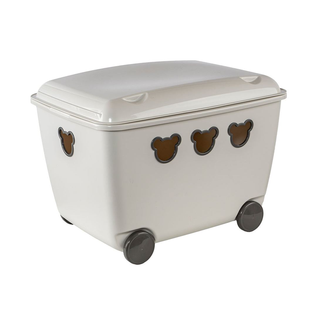 BranQ Teddy Bear Box conteneur pour jouets sur roues 55 l blanc