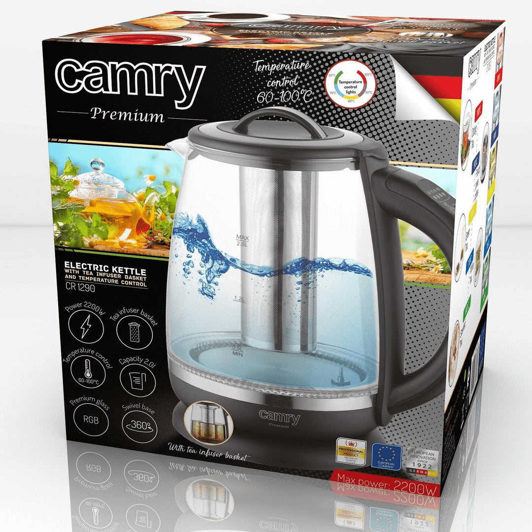 Théière avec contrôle de température infuseur 2L Camry CR 1290