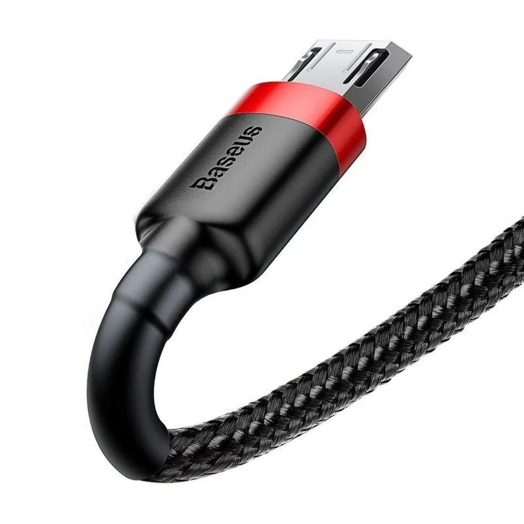 Câble USB/MicroUSB 2.0m QC3.0 2.4A (CAMKLF-C91) en tresse nylon