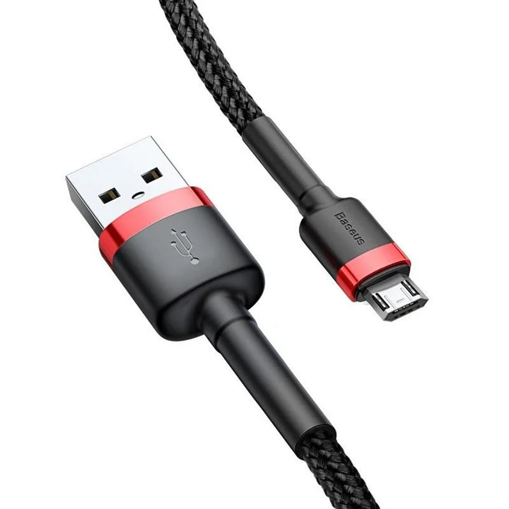Câble USB/MicroUSB 2.0m QC3.0 2.4A (CAMKLF-C91) en tresse nylon
