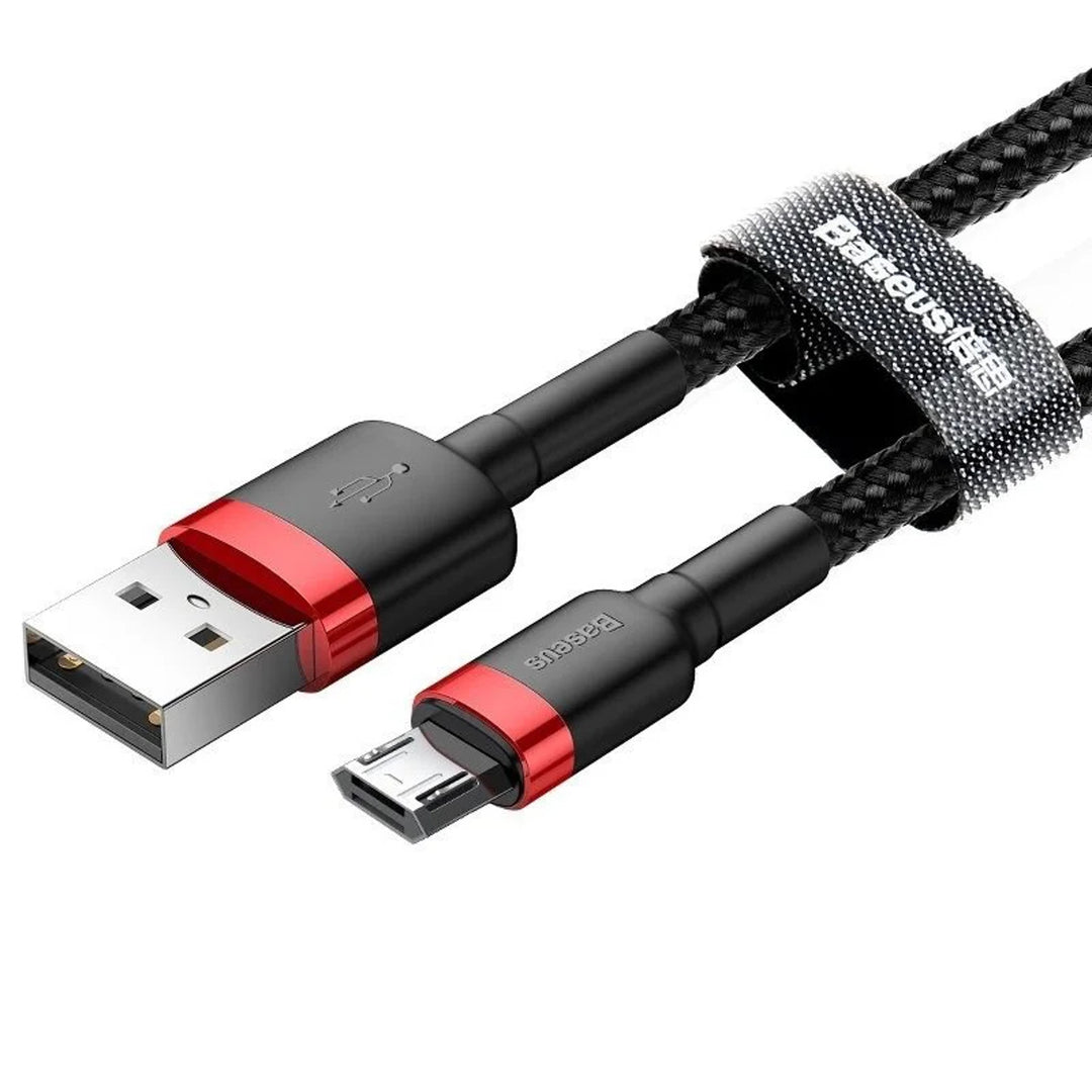 Câble USB/MicroUSB 2.0m QC3.0 2.4A (CAMKLF-C91) en tresse nylon