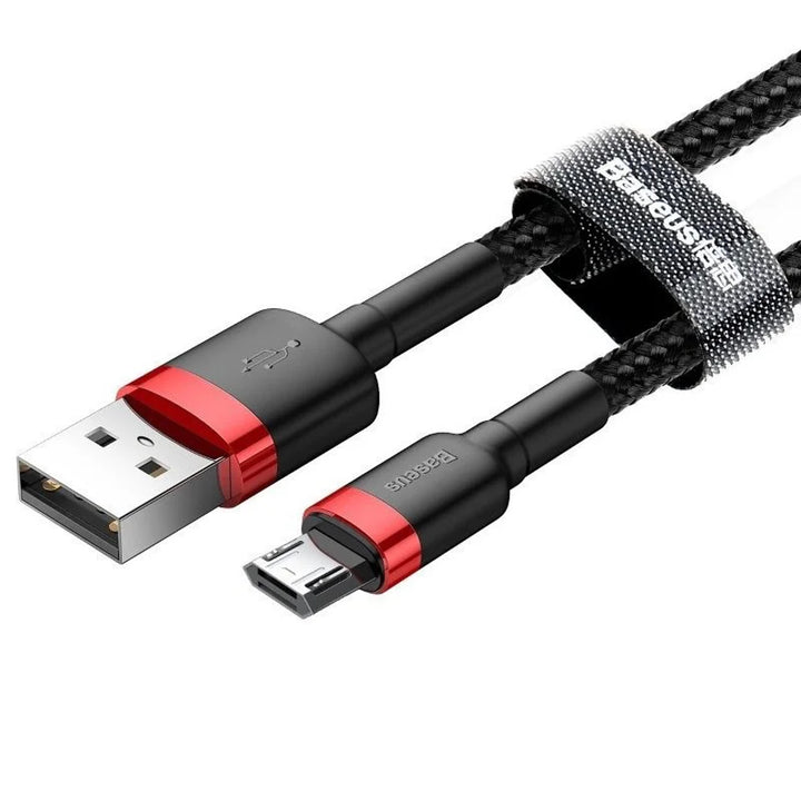 Câble USB/MicroUSB 2.0m QC3.0 2.4A (CAMKLF-C91) en tresse nylon