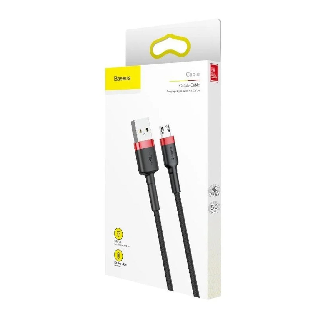 Câble USB/MicroUSB 2.0m QC3.0 2.4A (CAMKLF-C91) en tresse nylon