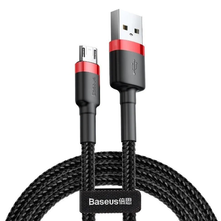 Câble USB/MicroUSB 2.0m QC3.0 2.4A (CAMKLF-C91) en tresse nylon