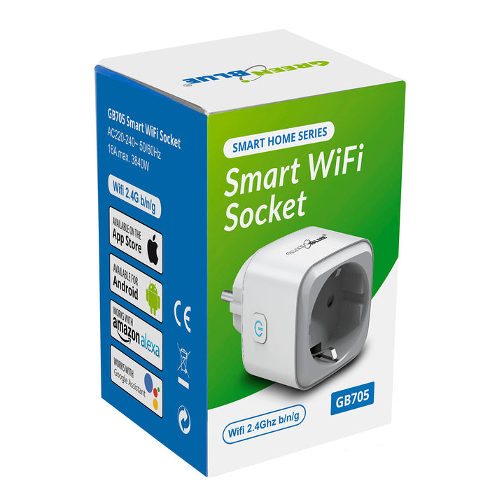 Prise connectée WiFi intelligente GreenBlue GB705 Apple Siri Amazon Alexa Assistant Google