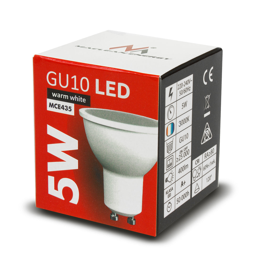 Ampoule LED GU10 5W Maclean Energy MCE435 WW blanc chaud