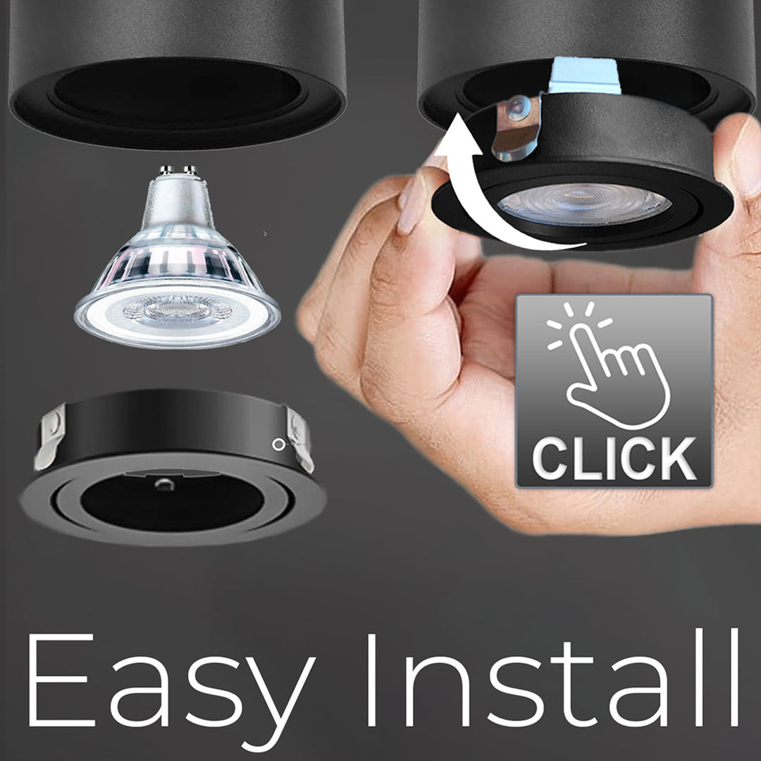 Spot LED en saillies Luminaire noir rond GU10 MCE422 B