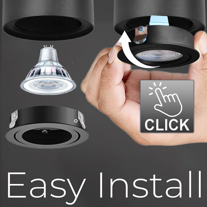 Spot LED en saillies Luminaire noir rond GU10 MCE422 B