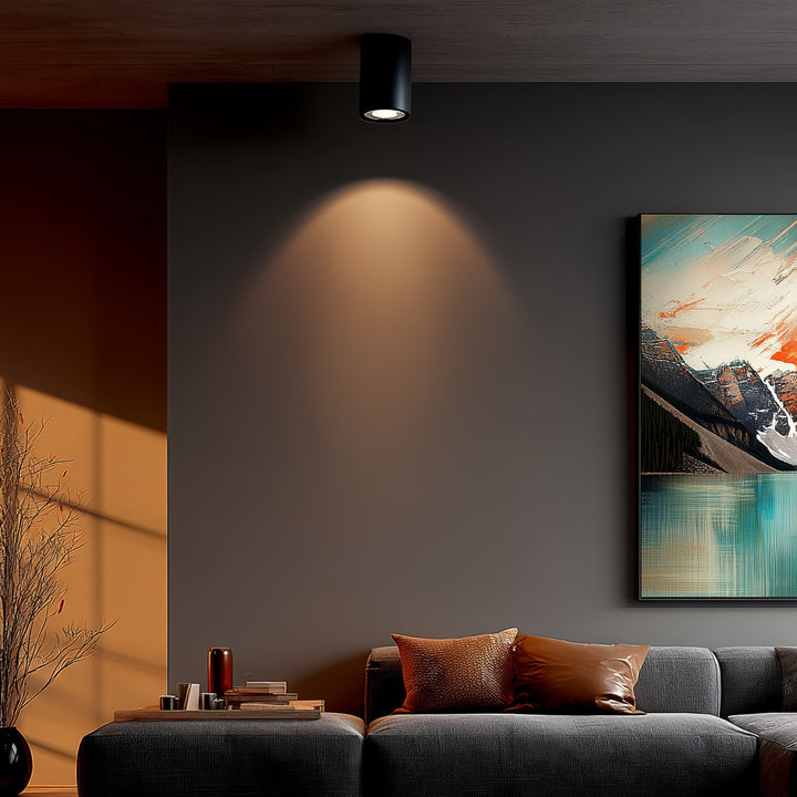 Spot LED en saillies Luminaire noir rond GU10 MCE422 B