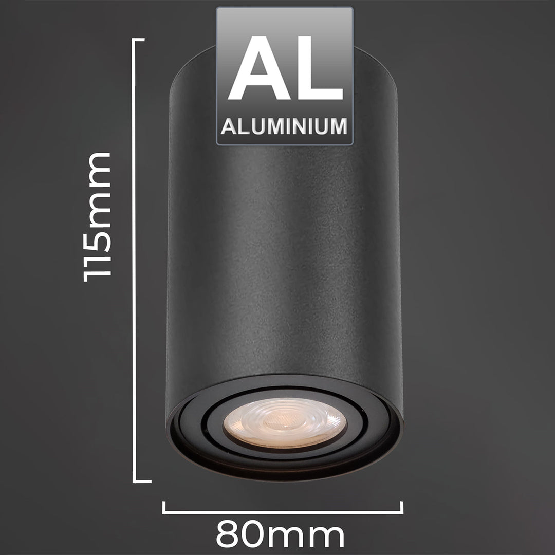Spot LED en saillies Luminaire noir rond GU10 MCE422 B