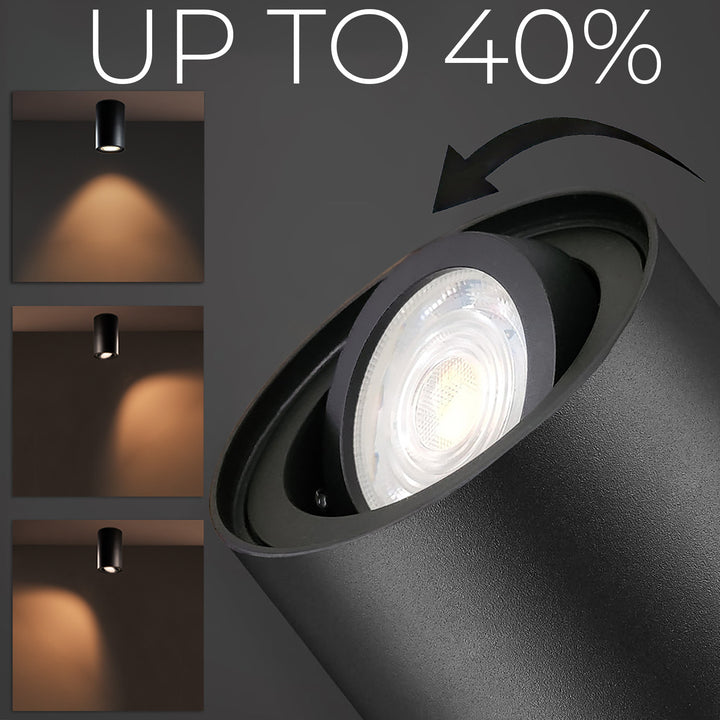 Spot LED en saillies Luminaire noir rond GU10 MCE422 B