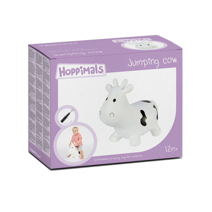 Hoppimals Tootiny Koe Hoge kwaliteit opblaasbare rubberen springspeelgoedpomp inclusief wit