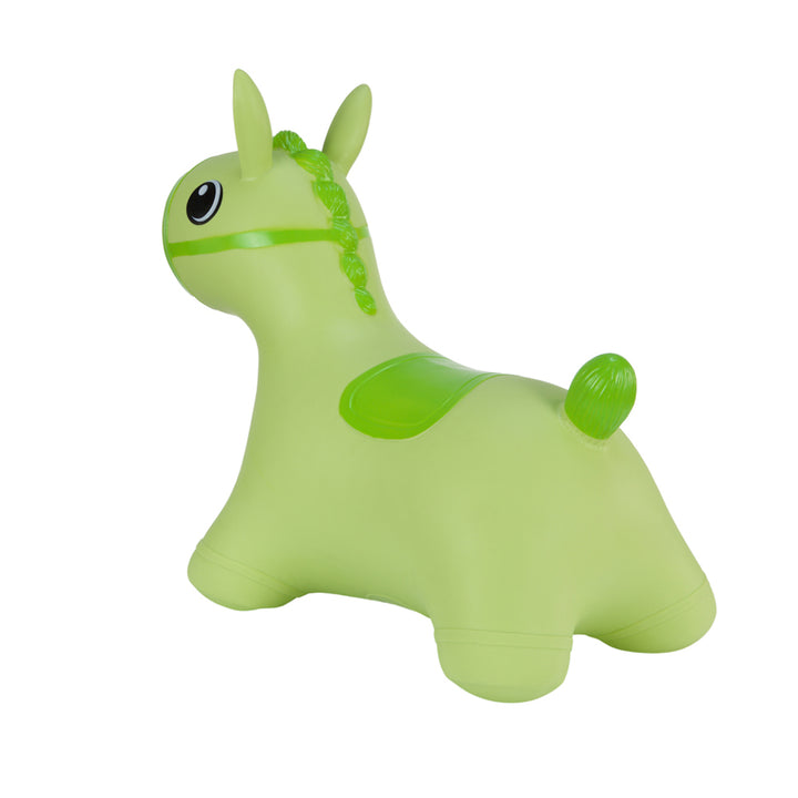 Hoppimals Tootiny Cheval Gonflable Jouet à sauter en caoutchouc de Haute qualité Pompe comprise Vert