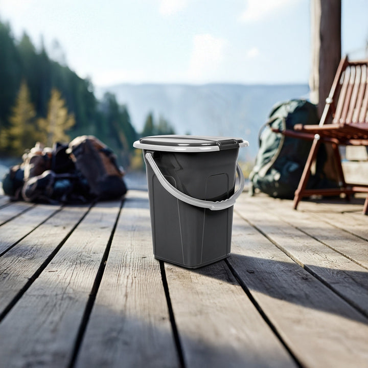 Antraciet draagbaar toeristentoilet 19L GroenBlauw