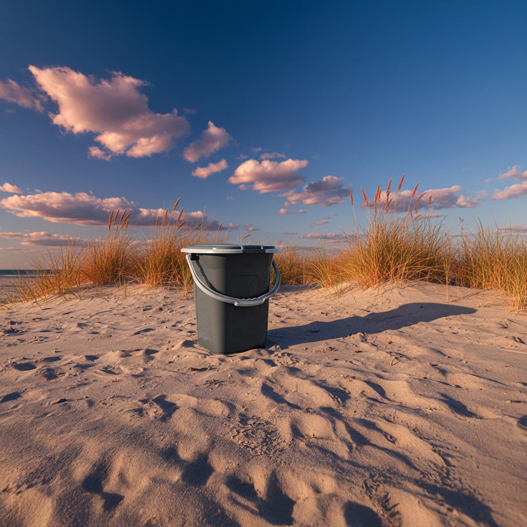 Antraciet draagbaar toeristentoilet 19L GroenBlauw