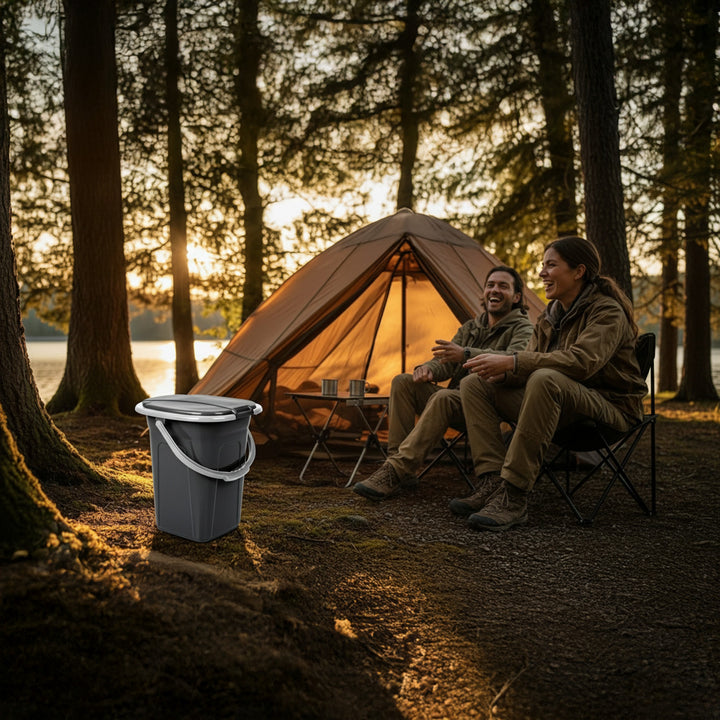 Antraciet draagbaar toeristentoilet 19L GroenBlauw