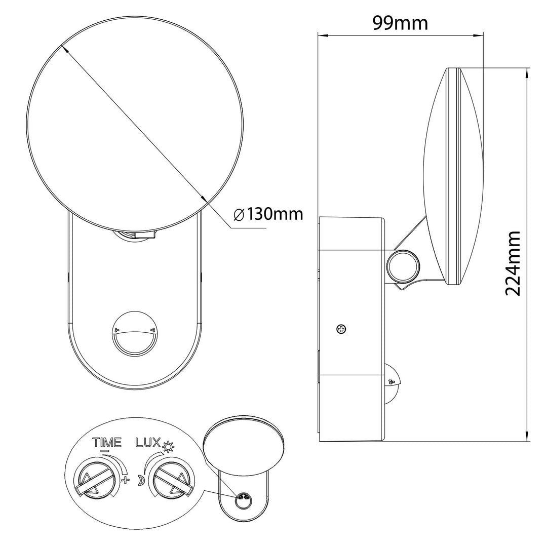 Buiten schemering 15W PIR bewegingsmelder LED wandlamp