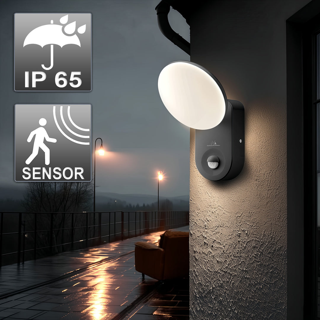 Applique LED détecteur de mouvement PIR 15W crépusculaire extérieure
