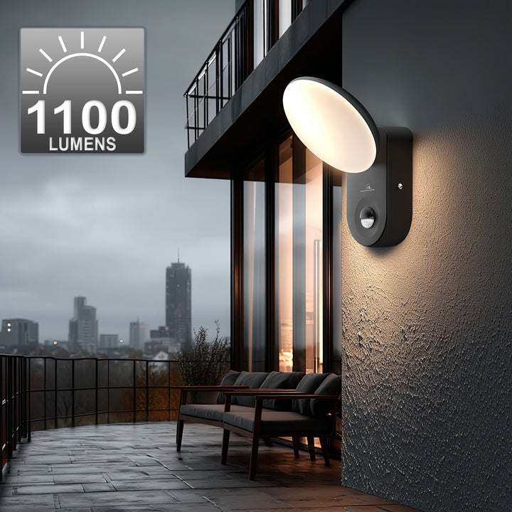 Applique LED détecteur de mouvement PIR 15W crépusculaire extérieure