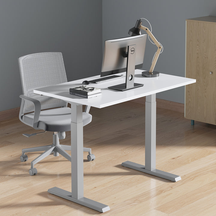 Bureau Ergo, réglage manuel de la hauteur, max 70 kg, hauteur max 130 cm, sans plateau, blanc, ER-402 W