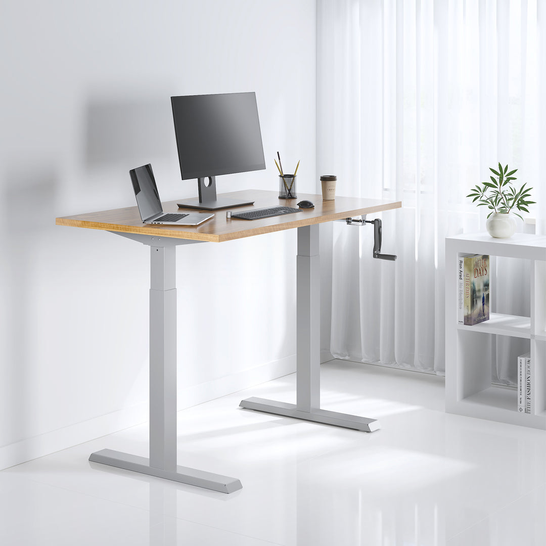 Bureau Ergo, réglage manuel de la hauteur, max 70 kg, hauteur max 130 cm, sans plateau, blanc, ER-402 W