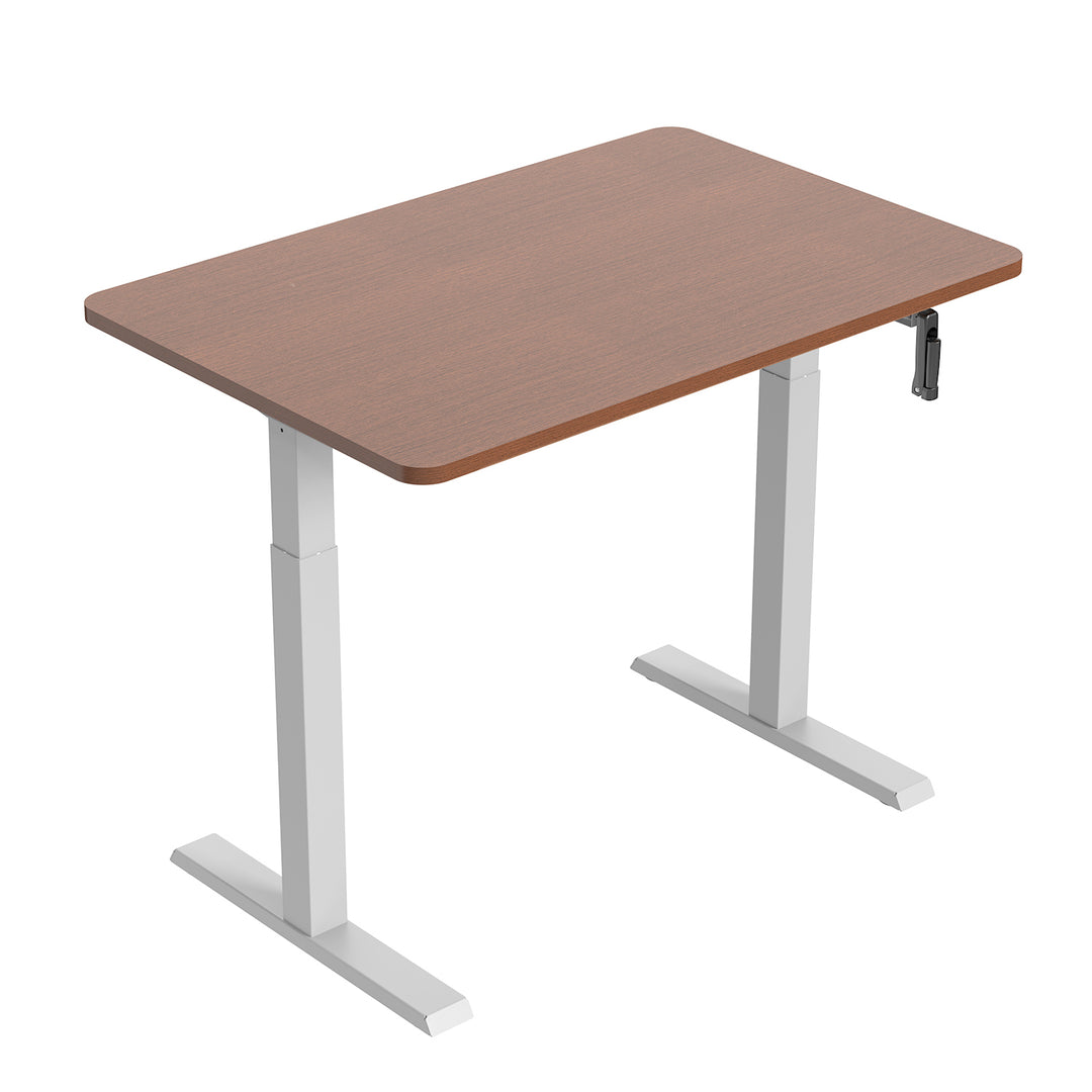 Ergo bureau, handmatige hoogteverstelling, max. 70 kg, max. hoogte 130 cm, zonder tafelblad, wit, ER-402 W