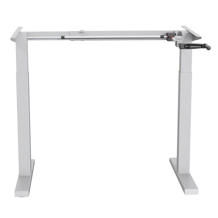 Ergo bureau, handmatige hoogteverstelling, max. 70 kg, max. hoogte 130 cm, zonder tafelblad, wit, ER-402 W