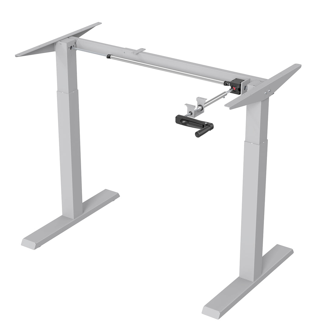 Ergo bureau, handmatige hoogteverstelling, max. 70 kg, max. hoogte 130 cm, zonder tafelblad, wit, ER-402 W