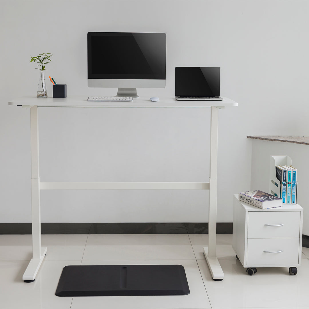 In hoogte verstelbaar Ergo Office handmatig bureau, max 40 kg, max hoogte 117 cm, met zit/sta werkblad, ER-401 W